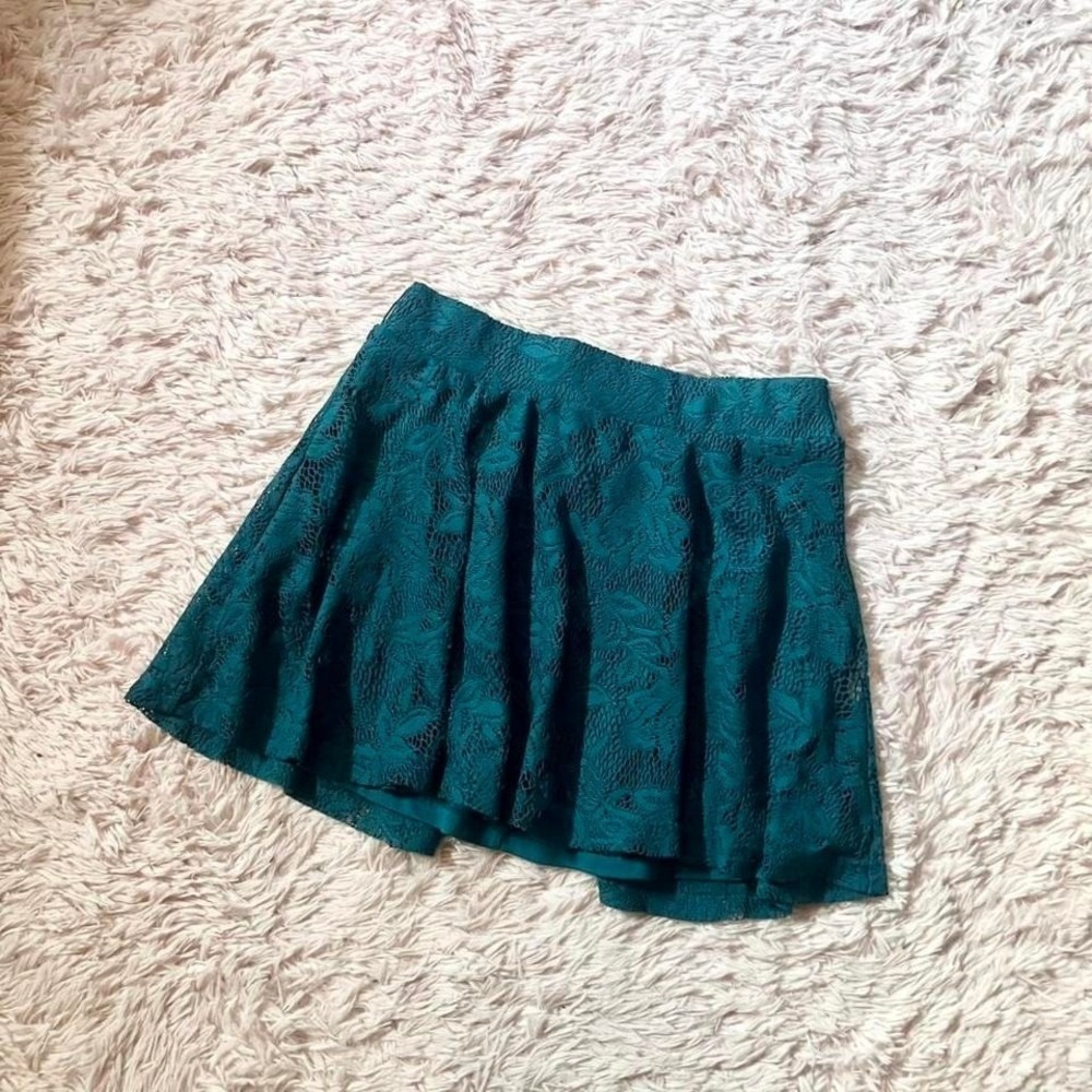 Lace Y2K Cottage Core Dark Fairy Preppy Mini Skater Skirt Womens M Artistic Hip